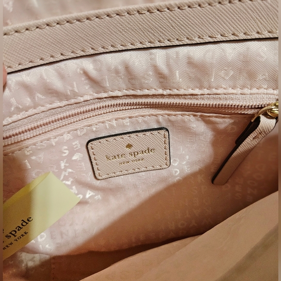 Kate Spade blush pink leather rhinestone bow crossbody bag - Picture 11 of 12